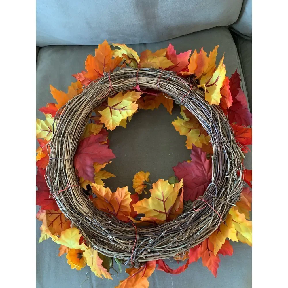 Handcrafted Fall Autumn Wreath Thanksgiving Harvest Door Decor
